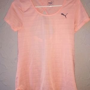 Pink puma work out shirt size small
